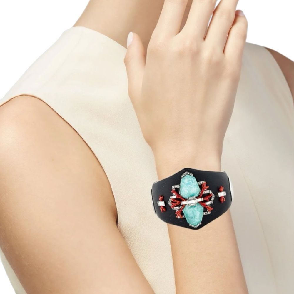 Alexis Bittar Coral Deco Hinged Bracelet - Picture 9 of 10